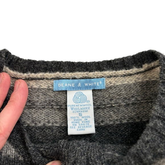 VINTAGE DEANE AND WHITE PURE NEW WOOL ZIP-UP SWEATER CARDIGAN WOMEN SIZE SMALL - Picture 4 of 10